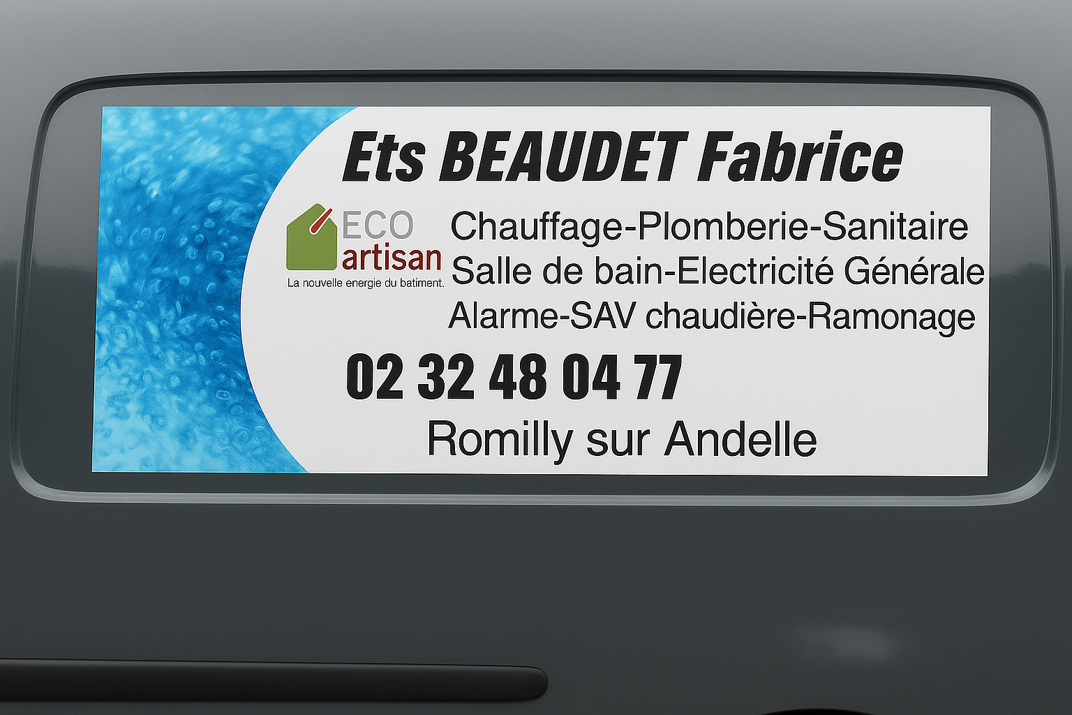 Façade de l'entreprise Fabrice Beaudet, plombier chauffagiste